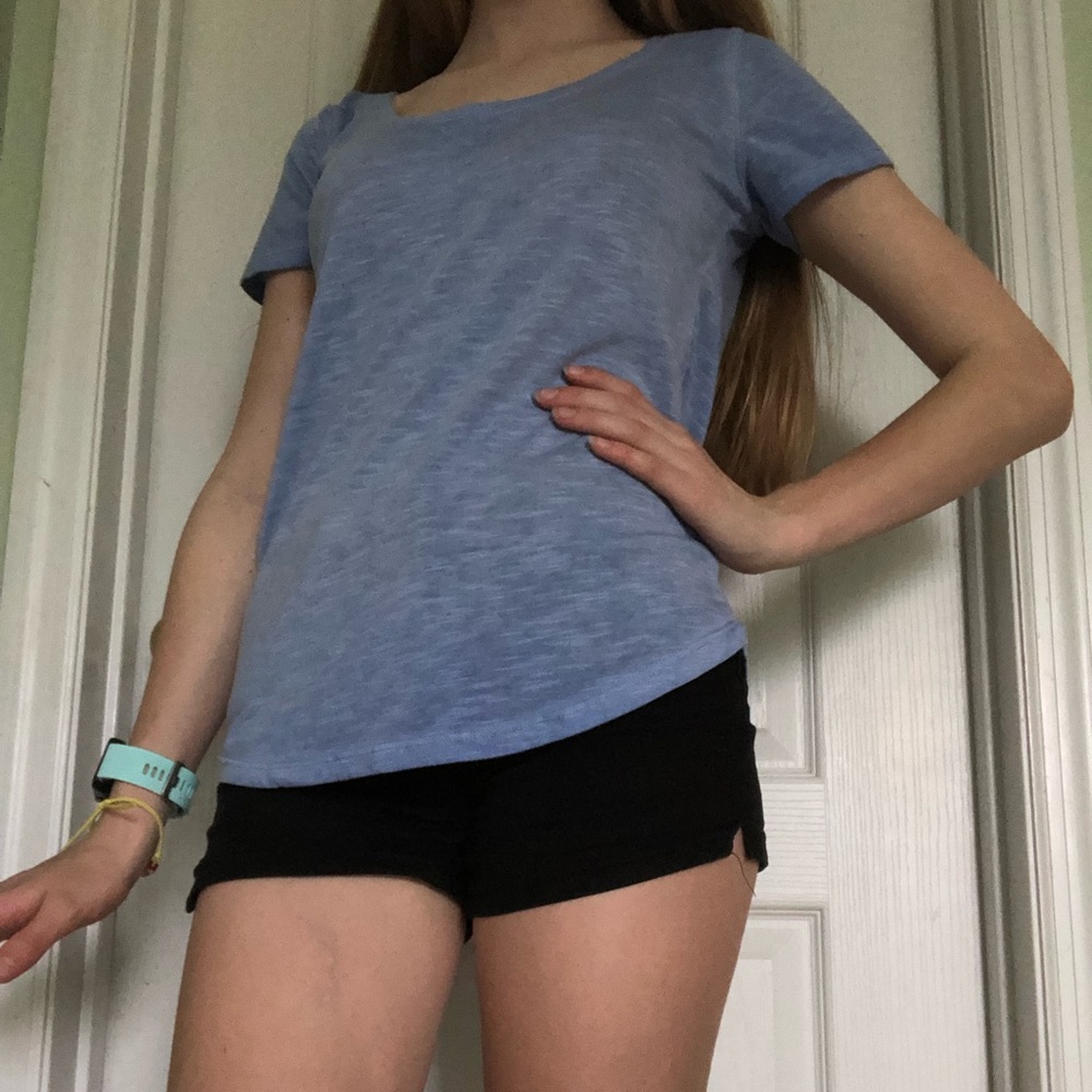 Blue Juniors Cut T-Shirt Scoop Neck